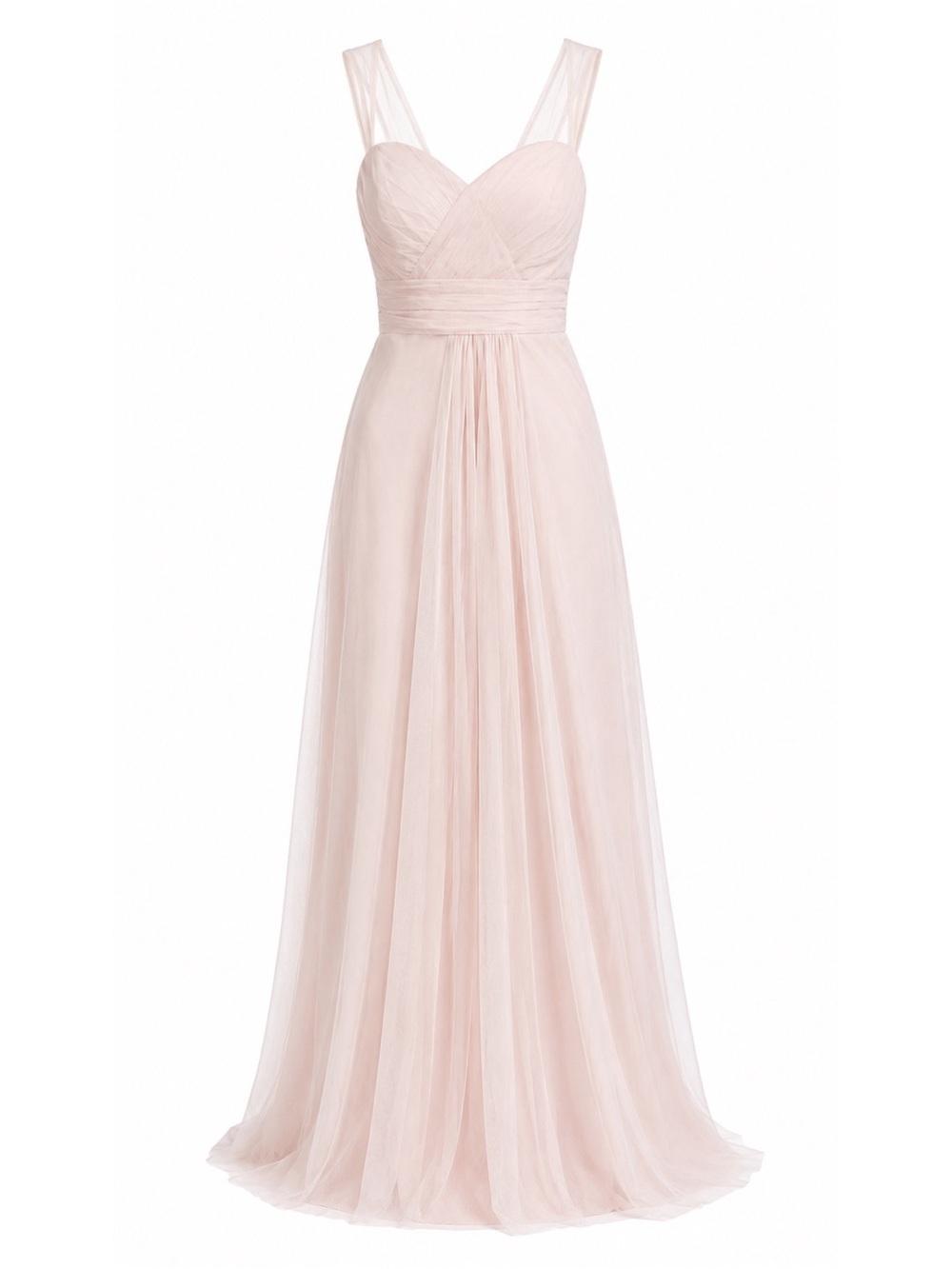Bill Levkoff Shell Pink Chiffon Sweetheart A-line Gown Bridesmaids Dress Size 10